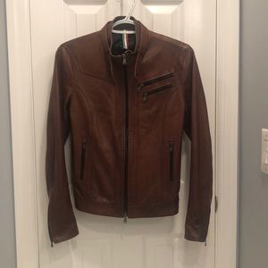 Chocolate brown leather jacket